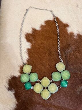 Green & Yellow Statement Necklace - Women Jewelry